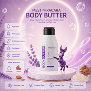 Miracara Body Butter - 150ml | Deep Nourishment with Almond Oil | Intense Hydration for Dry, Sensitive Skin | Anti-Aging & Anti-Inflammatory | Sulfate & Paraben Free | Luxurious Cleopatra-Inspired Skincare