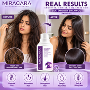 Miracara Silk Smooth Frizz Control Shampoo with Donkey Milk, Hydrolyzed Keratin, Silk Protein, Rice & Wheat Protein, Ceramide NP & Panthenol | Frizz Control, Smoothness, Shine & Breakage Care