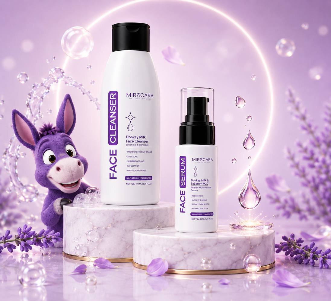 Miracara Glow Prep Duo – Cleanse & Serum Set – 150ml & 30ml | Face Cleanser + Face Serum | Gentle Cleansing with Radiance-Boosting Serum Care | Hydration, Brightening & Smooth Skin Support | Sulfate & Paraben Free