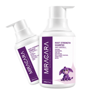 Miracara Root Strength Anti-Hairfall Shampoo with Caffeine, Niacinamide, Zinc PCA, Nasturtium, Biotin, Rice & Wheat Proteins & Donkey Milk | Breakage Care, Hair Strength & Scalp Nourishment