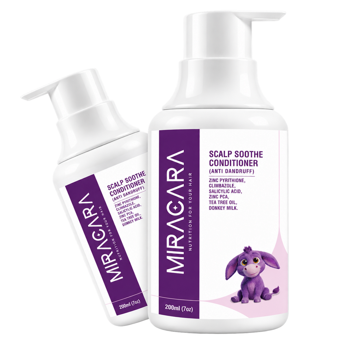 Miracara Scalp Soothe Anti-Dandruff Conditioner with Zinc Pyrithione, Climbazole, Salicylic Acid, Zinc PCA, Tea Tree Oil & Donkey Milk | Flake Care, Scalp Comfort, Oil Balance & Soft Hair