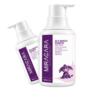 Miracara Silk Smooth Frizz Control Shampoo with Donkey Milk, Hydrolyzed Keratin, Silk Protein, Rice & Wheat Protein, Ceramide NP & Panthenol | Frizz Control, Smoothness, Shine & Breakage Care
