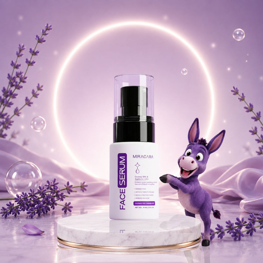 Miracara Face Serum with Donkey Milk & Sepitonic M3.0 - 30 ml  | Anti-Aging, Wrinkle Care, Skin Glow | Pore Minimizer, Fine Line Smoother | Sulphate & Paraben Free