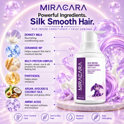 Miracara Silk Infuse Frizz Control Conditioner with Donkey Milk, Ceramide NP, Keratin, Silk, Rice & Wheat Proteins | Hydration, Softness, Shine & Frizz Control