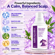 Miracara Scalp Soothe Anti-Dandruff Conditioner with Zinc Pyrithione, Climbazole, Salicylic Acid, Zinc PCA, Tea Tree Oil & Donkey Milk | Flake Care, Scalp Comfort, Oil Balance & Soft Hair