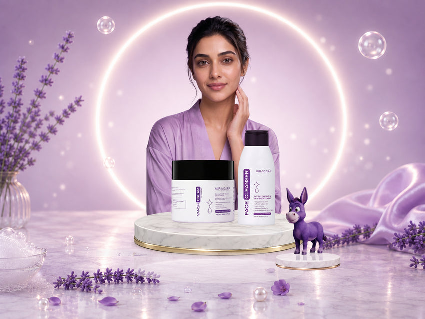 Miracara Soft Glow Duo – Cleanse & Cream Set – 150 ml | Face Cleanser + Vanish Cream | Gentle Cleansing with Deep Hydration Cream Care | Smooth, Soft & Radiant Skin Routine | Sulfate & Paraben Free