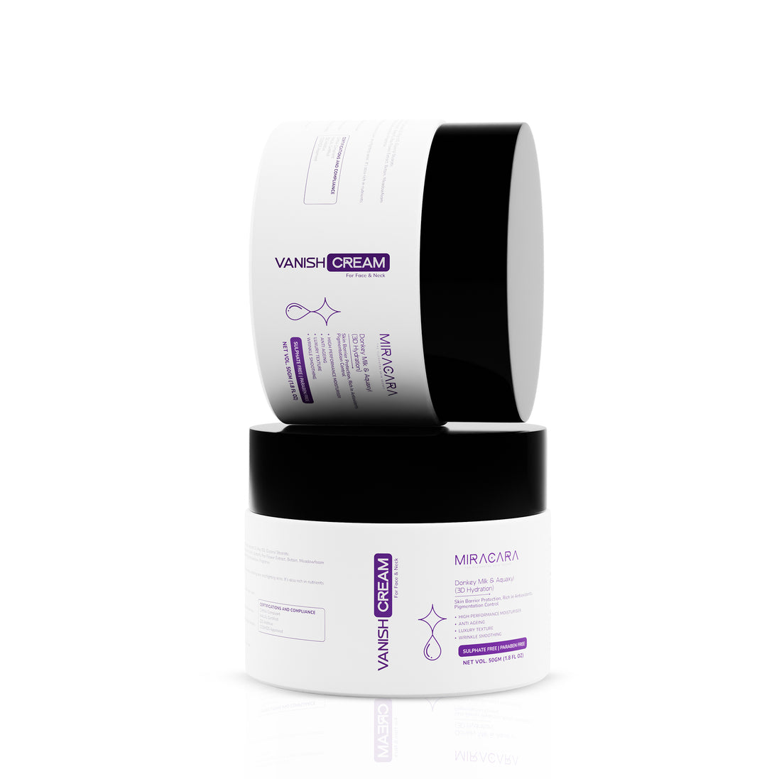 Miracara Vanishing Cream - 150 ml | Hydro Boost Hyaluronic Acid / Aquaxyl (3D Hydration)  High Performance Moisturiser | Anti-Ageing | Pigmentation Control | Wrinkle Smoothing  Day & Night