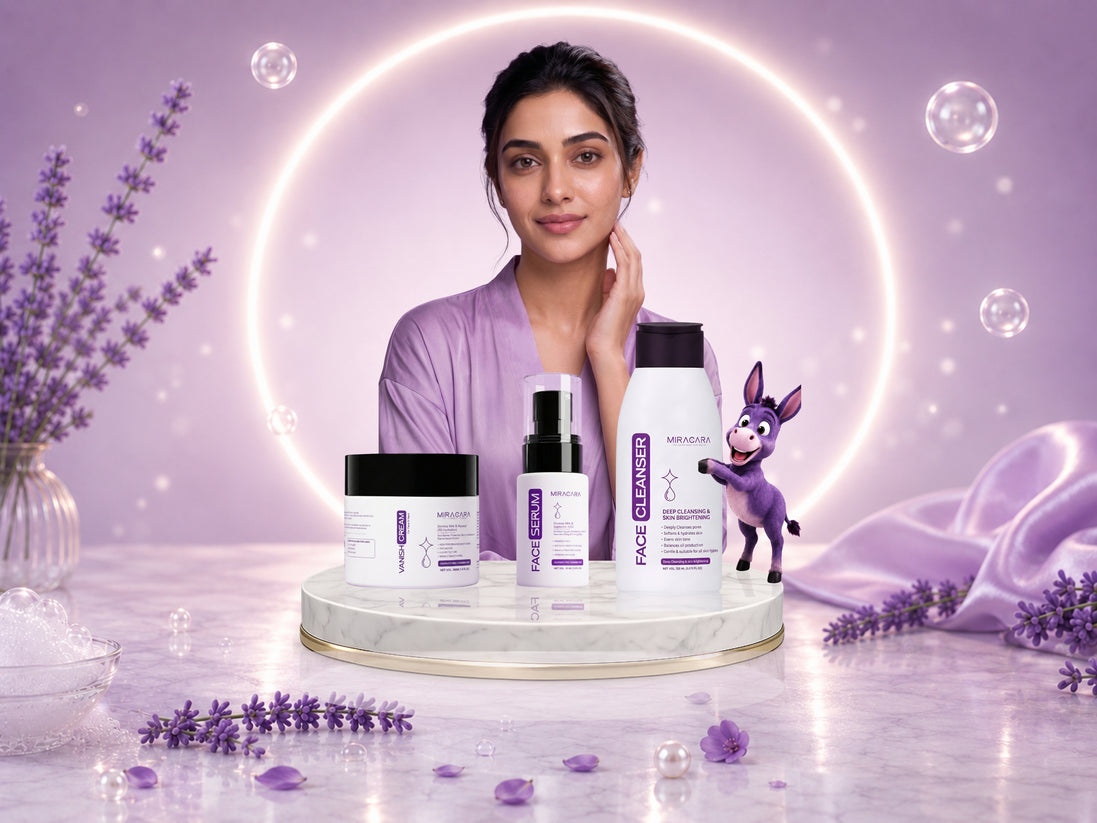 Miracara Radiance Trio – Face Care Set | Deep Cleansing, Repair & Glow | Serum + Vanish Cream + Cleanser | Brightening, Hydration & Anti-Aging Support | Smooth, Even Tone | Sulfate & Paraben Free | Luxury Cleopatra-Inspired Skincare Routine