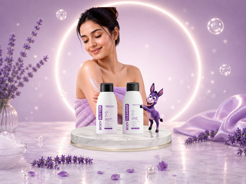 Miracara Silk Body Duo – Hydration & Cleanse Set | Deep Nourishment with Almond Oil | Body Butter + Body Cleanser | Intense Hydration for Dry & Sensitive Skin | Anti-Inflammatory & Skin Softening | Sulfate & Paraben Free