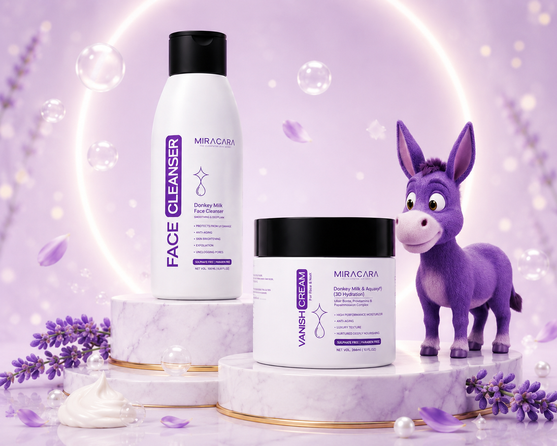 Miracara Soft Glow Duo – Cleanse & Cream Set – 150 ml | Face Cleanser + Vanish Cream | Gentle Cleansing with Deep Hydration Cream Care | Smooth, Soft & Radiant Skin Routine | Sulfate & Paraben Free